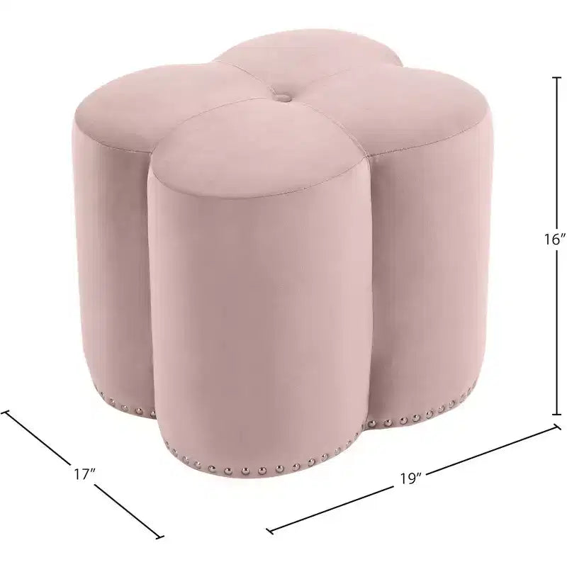 Meridian Furniture Clover Velvet Ottoman