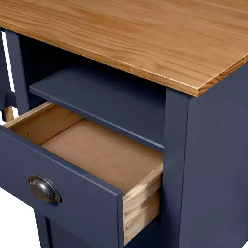 vidaXL Desk Grey and honey brown Solid pine wood 47.2 x 19.7 x 29.1 in