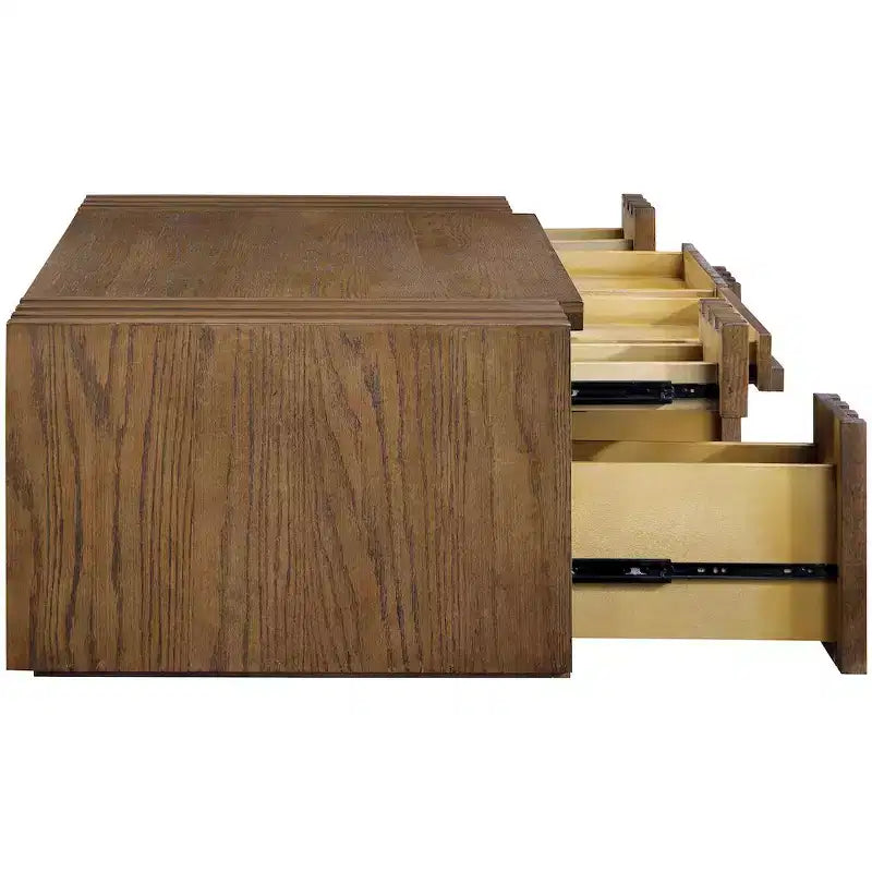 Meridian Furniture Stanton Oak Veneer and Solid Wood Coffee Table