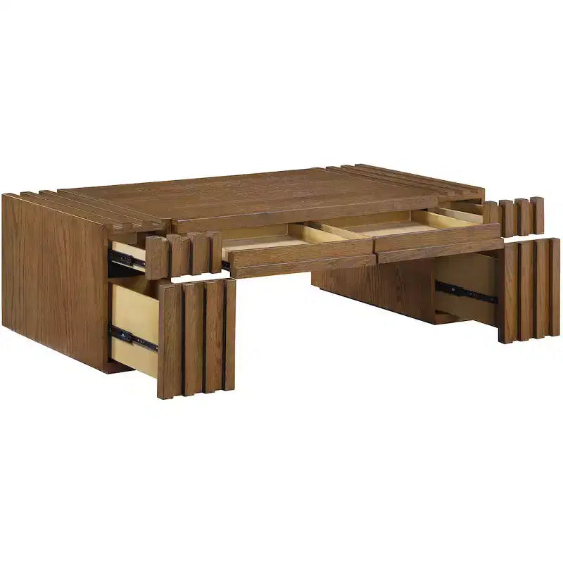 Meridian Furniture Stanton Oak Veneer and Solid Wood Coffee Table
