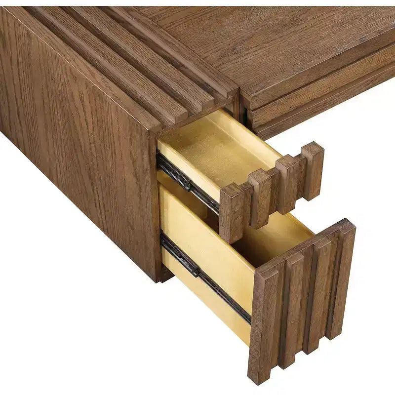 Meridian Furniture Stanton Oak Veneer and Solid Wood Coffee Table