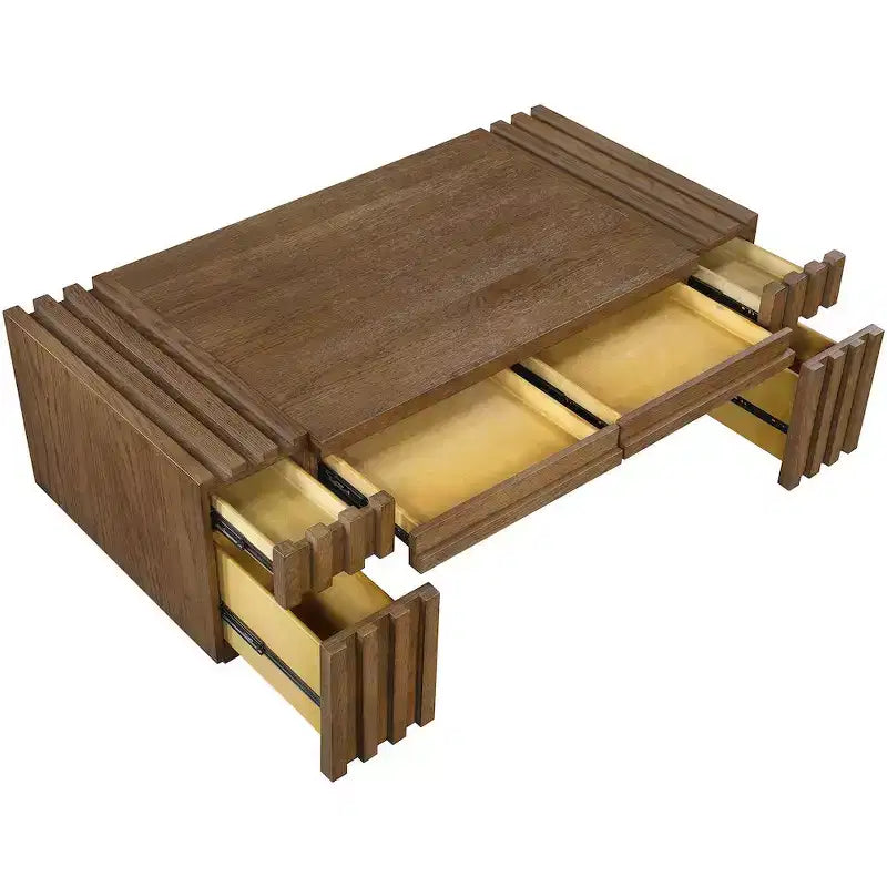 Meridian Furniture Stanton Oak Veneer and Solid Wood Coffee Table