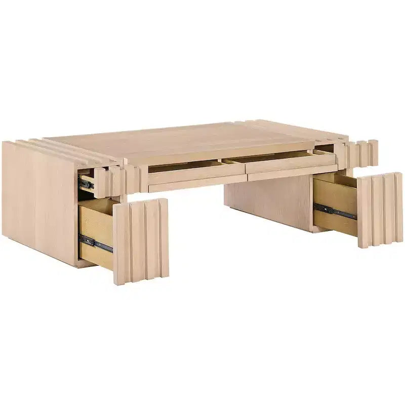 Meridian Furniture Stanton Oak Veneer and Solid Wood Coffee Table