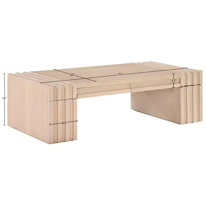 Meridian Furniture Stanton Oak Veneer and Solid Wood Coffee Table