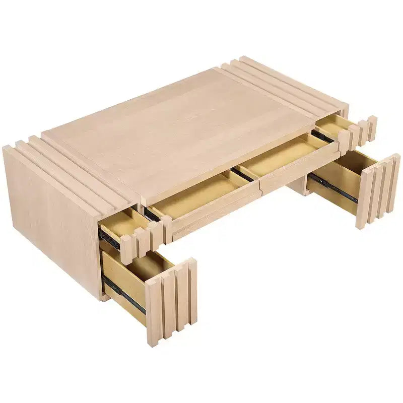 Meridian Furniture Stanton Oak Veneer and Solid Wood Coffee Table