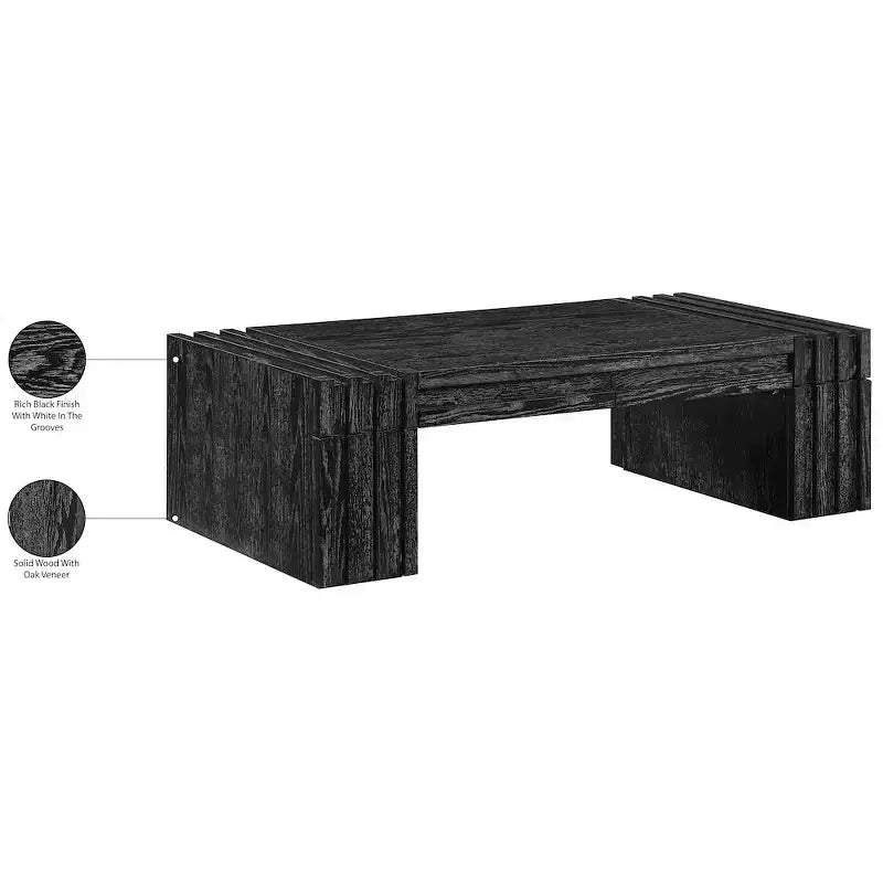 Meridian Furniture Stanton Oak Veneer and Solid Wood Coffee Table