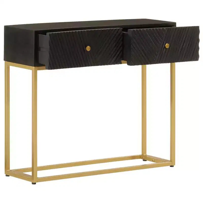 vidaXL Console Table Black Solid mango wood and iron Console Table