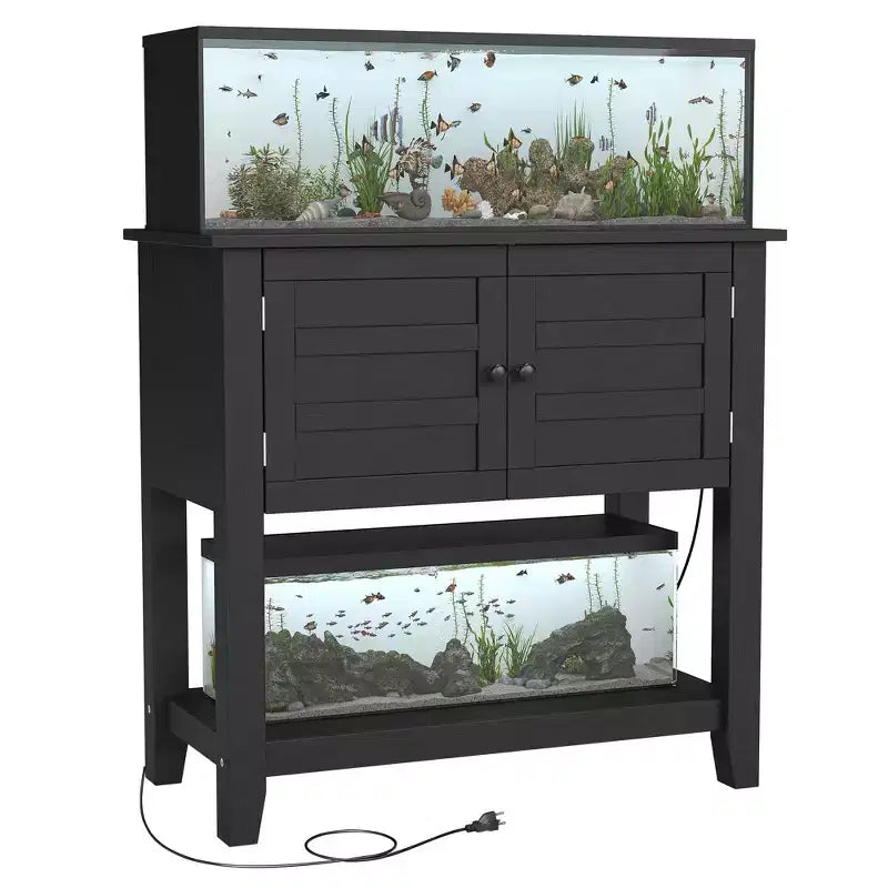 20-29 Gallon Aquarium Stand with Doors & Open Storage for Reptile Turtle Tank