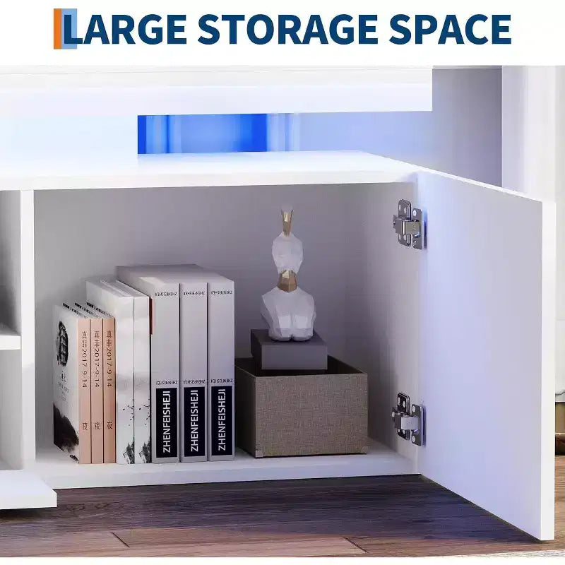 Modern Multi-Functional TV Stand and Bookcase - Open Storage Shelves - Entertainment Center for Living Room and Game Room