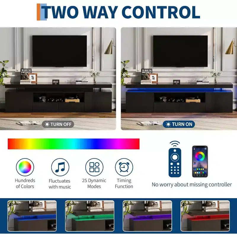 Modern Multi-Functional TV Stand and Bookcase - Open Storage Shelves - Entertainment Center for Living Room and Game Room