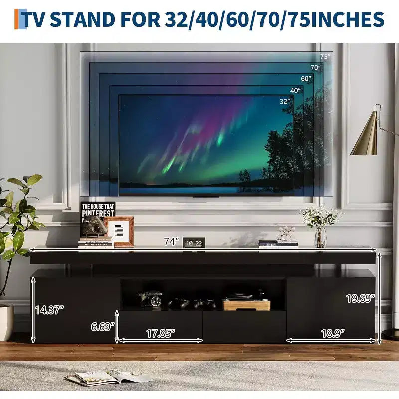 Modern Multi-Functional TV Stand and Bookcase - Open Storage Shelves - Entertainment Center for Living Room and Game Room