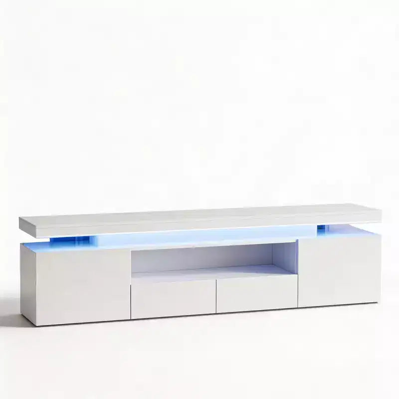 Modern Multi-Functional TV Stand and Bookcase - Open Storage Shelves - Entertainment Center for Living Room and Game Room