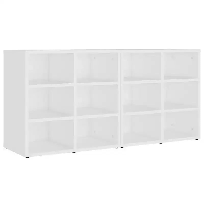 vidaXL Shoe Cabinet Set of 2 White Engineered wood Medium Shoe Cabinet