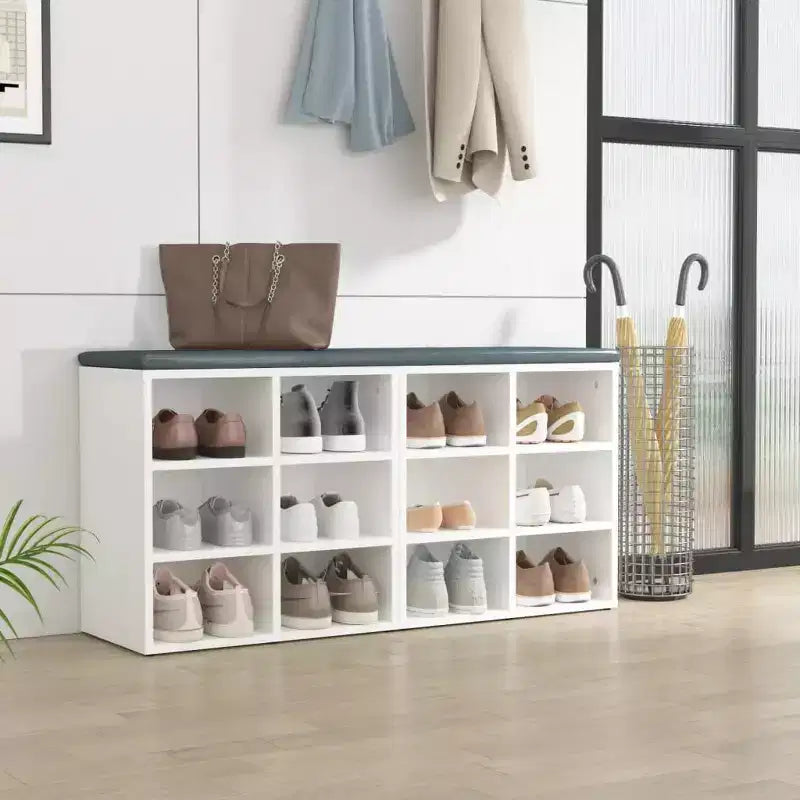 vidaXL Shoe Cabinet Set of 2 White Engineered wood Medium Shoe Cabinet