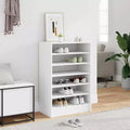 vidaXL Shoe Cabinet White Engineered Wood 23.6 x 13.8 x 36.2 in