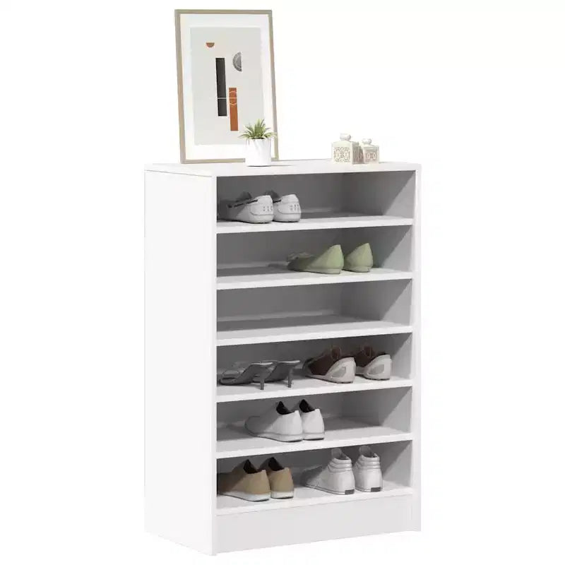 vidaXL Shoe Cabinet White Engineered Wood 23.6 x 13.8 x 36.2 in