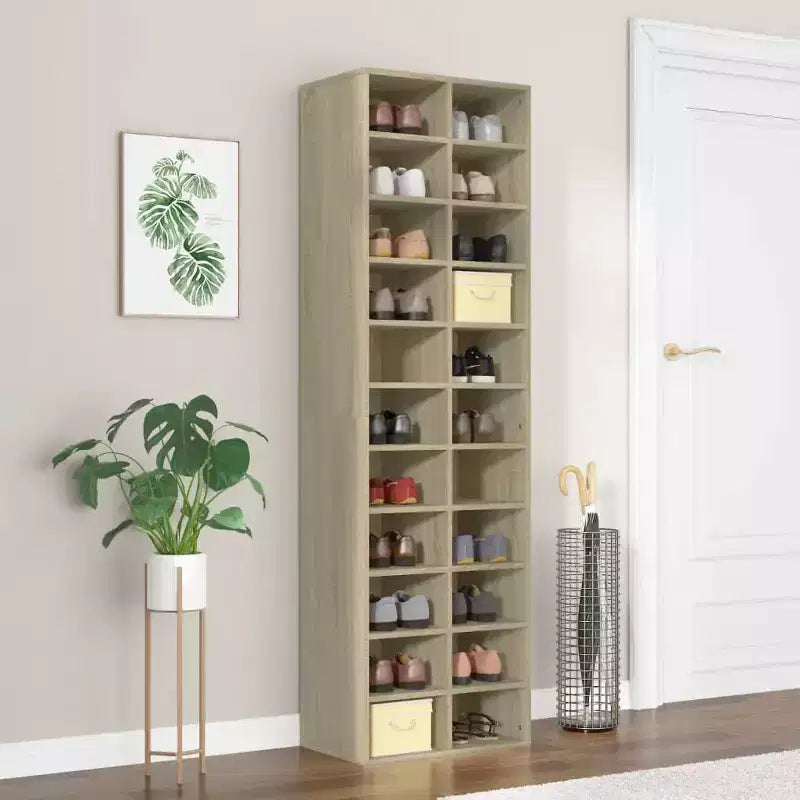 vidaXL Shoe Cabinet Sonoma Oak Engineered Wood Large Shoe Cabinet