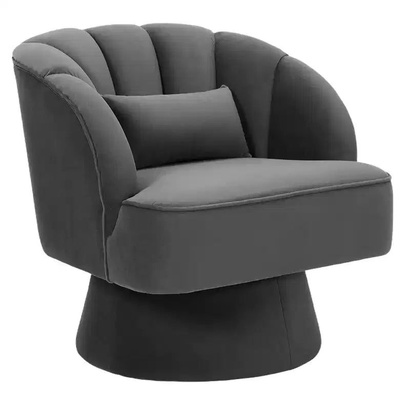 360 Swivel Barrel Accent Chair - Modern Upholstered Lounge Armchair - Curved Backrest, Wide Comfortable Cushion, Comfortable for Living Room