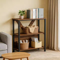 Bookshelf with LED Lights, Bookcase with Open Display Shelves, Wood and Metal Standing Display Bookshelf, Heavy Duty Bookcase for Office Living Room