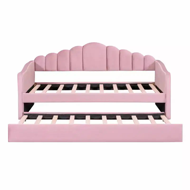 FAMYYT Twin Size Upholstered Daybed With Charging Station, Trundle, Easy Assembly
