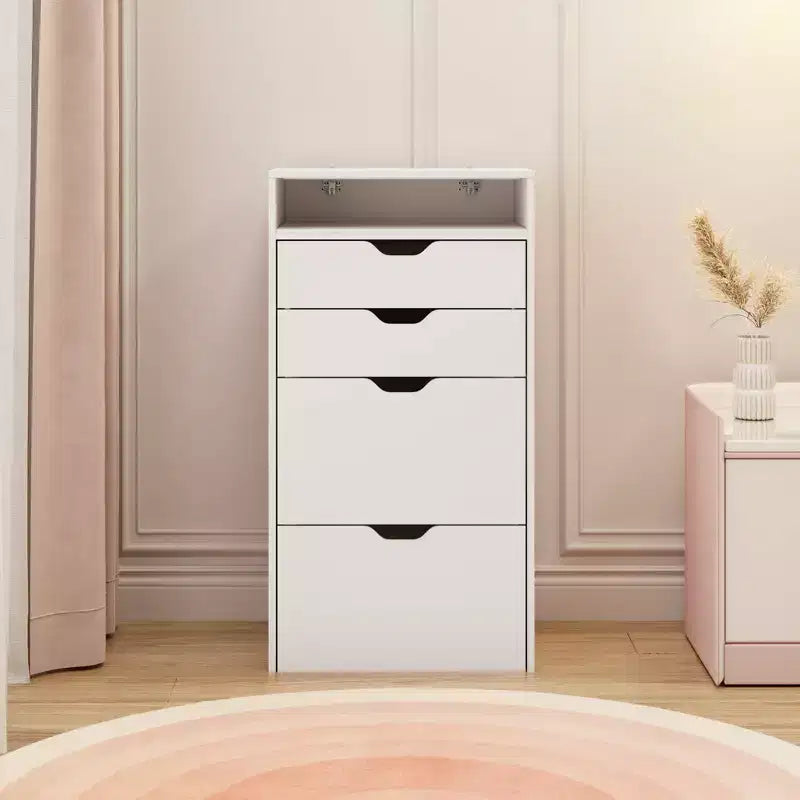 JVNOXK 3-in-1 Multifunctional Dressing Table and Stool Set , Flip-Up HD Mirror & Hidden Storage