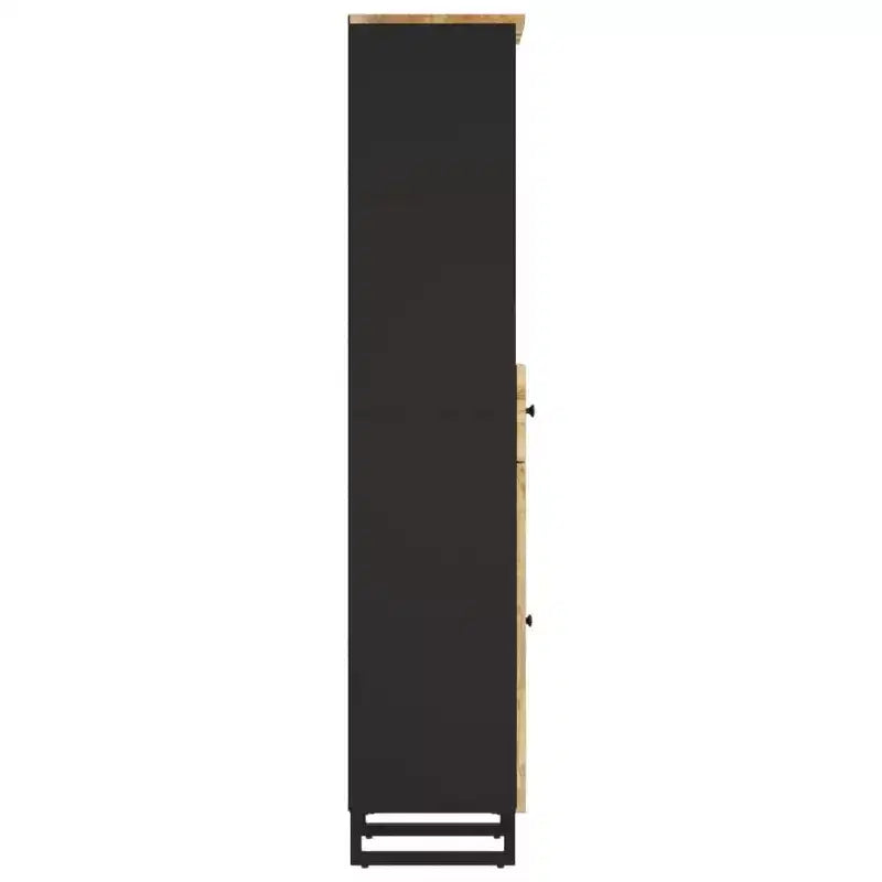 vidaXL Bathroom Cabinet Black Solid Mango Wood 63 in high Modern