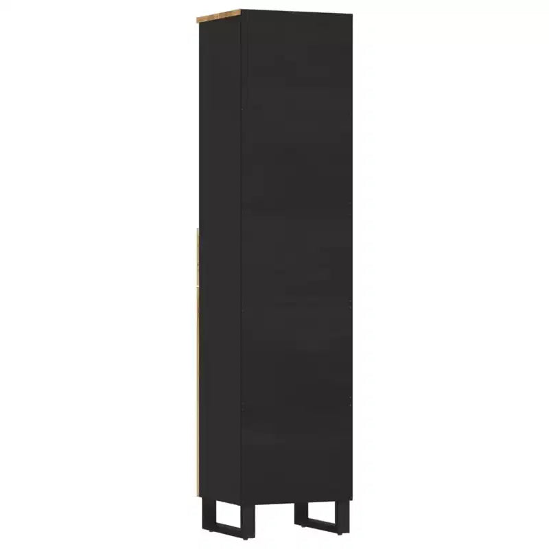 vidaXL Bathroom Cabinet Black Solid Mango Wood 63 in high Modern