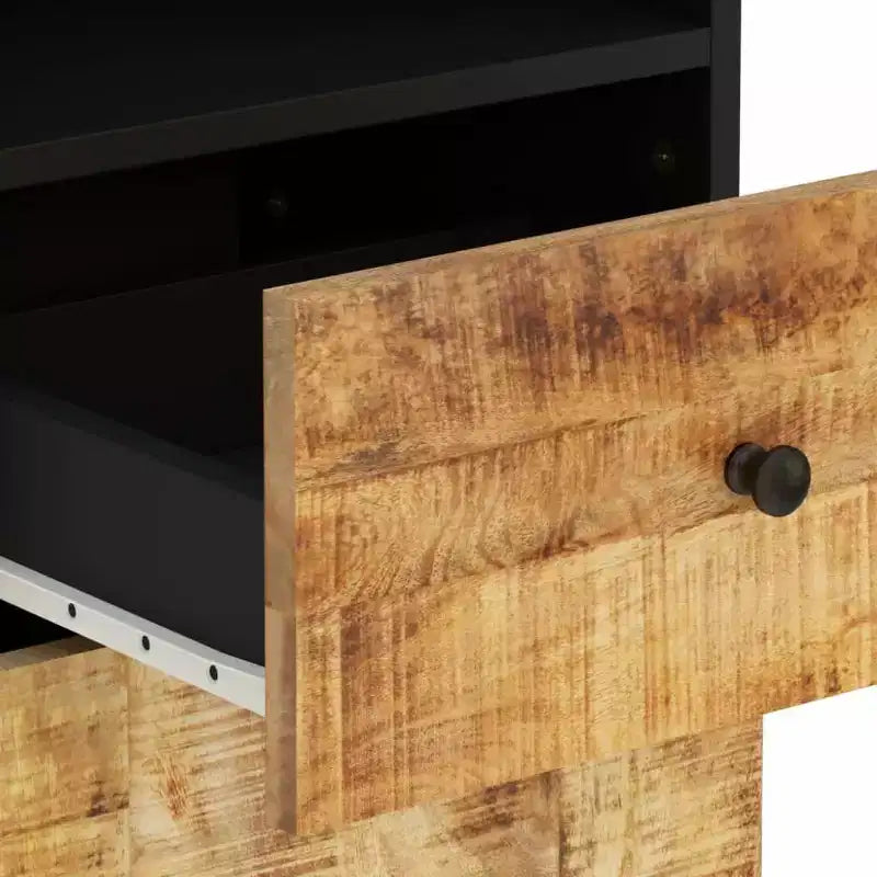 vidaXL Bathroom Cabinet Black Solid Mango Wood 63 in high Modern