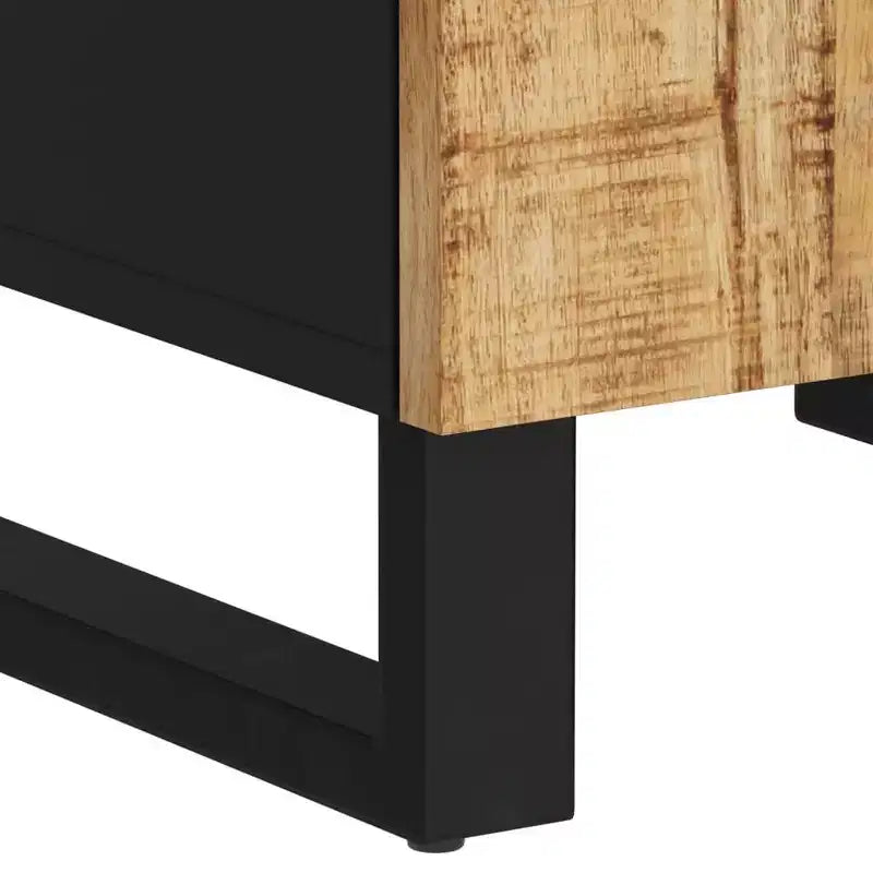 vidaXL Bathroom Cabinet Black Solid Mango Wood 63 in high Modern