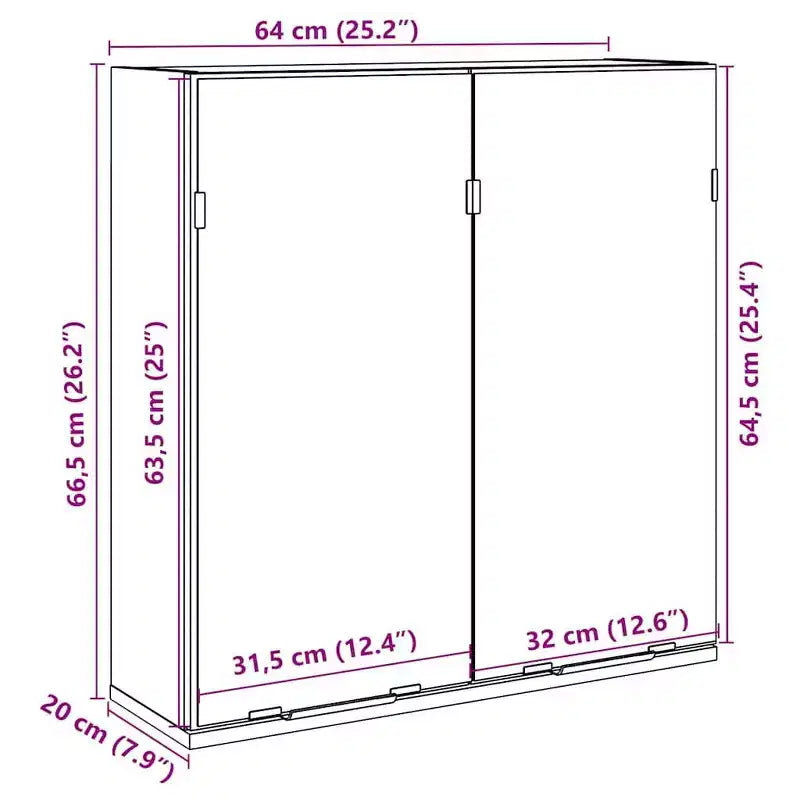 vidaXL Mirror Cabinet Old Wood Engineered Wood, Glass Medium Modern