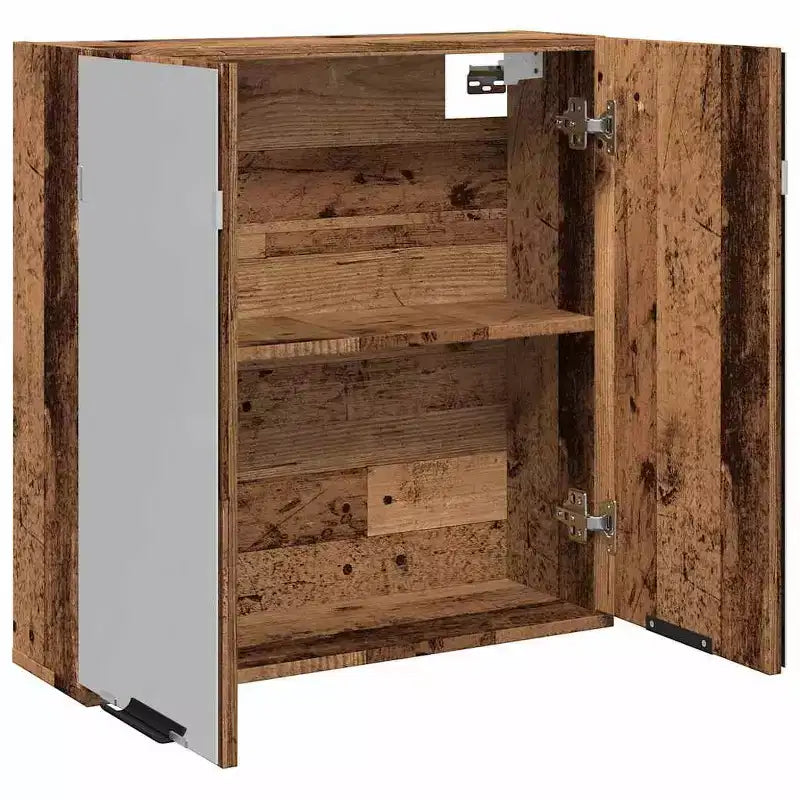 vidaXL Mirror Cabinet Old Wood Engineered Wood, Glass Medium Modern