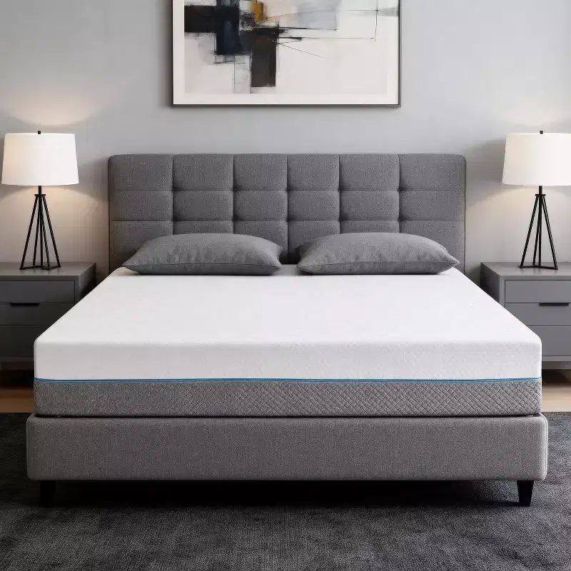 Dyonery 8/10 Inch Gel Memory Foam Mattress for Back Pain Relief,3-Layer Extra Firm Mattress with Removable Cover,Cooling & Supportive Sleep Queen/King
