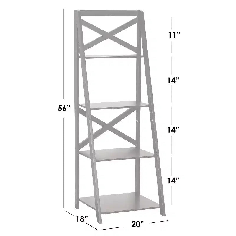 Buylateral 4 Tier Crossback Ladder Bookshelf