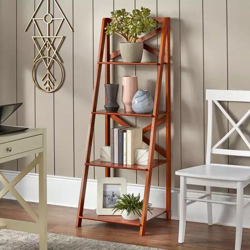Buylateral 4 Tier Crossback Ladder Bookshelf