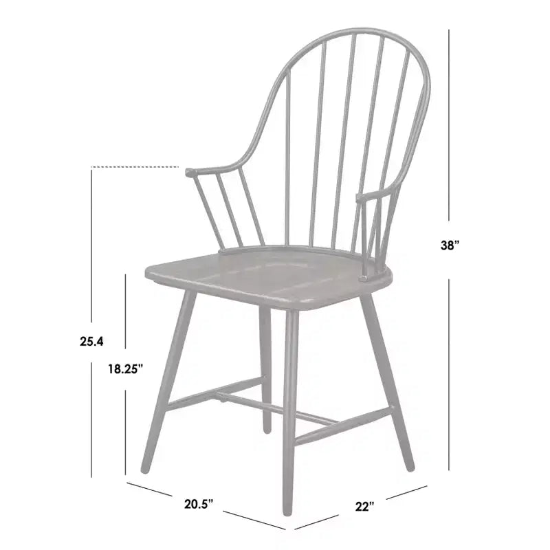 Buylateral Set of 2 Milo Farmhouse Metal Spindle Wood Seat Windsor Dining Chairs Black/Espresso: Modern Farmhouse Kitchen Chairs