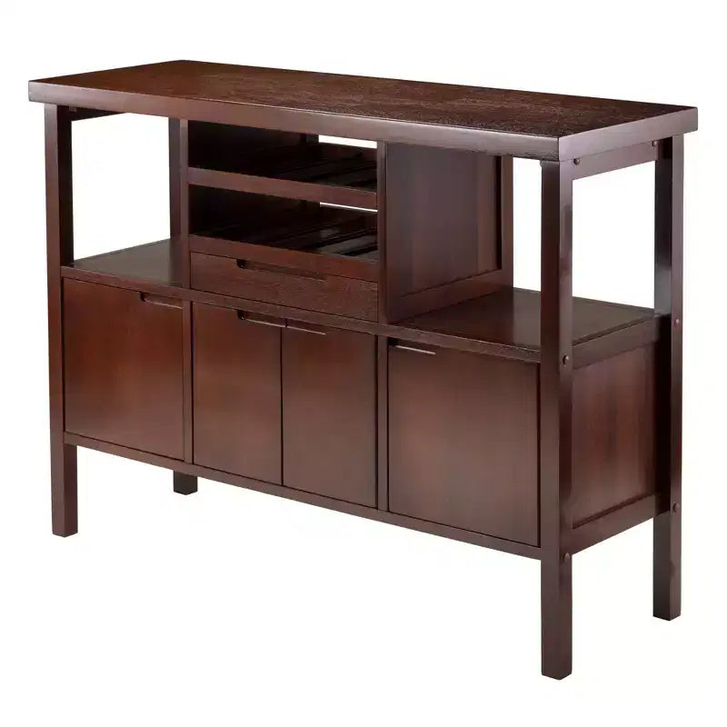 Diego Buffett Sideboard Cabinet Wood/Walnut - Winsome: Transitional Style, 3-Door Storage, 1 Drawer, 2 Shelves