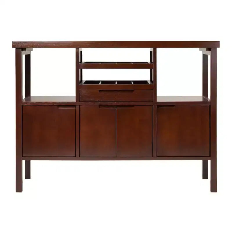 Diego Buffett Sideboard Cabinet Wood/Walnut - Winsome: Transitional Style, 3-Door Storage, 1 Drawer, 2 Shelves