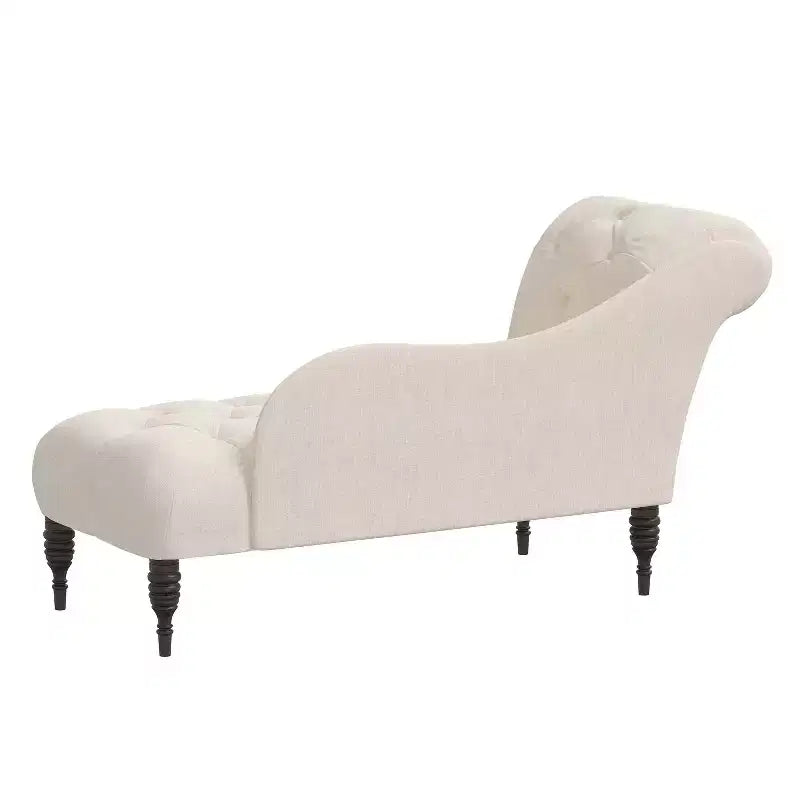Skyline Furniture Eden Diamond Tufted Chaise: Upholstered Lounge Chair, Wood Legs