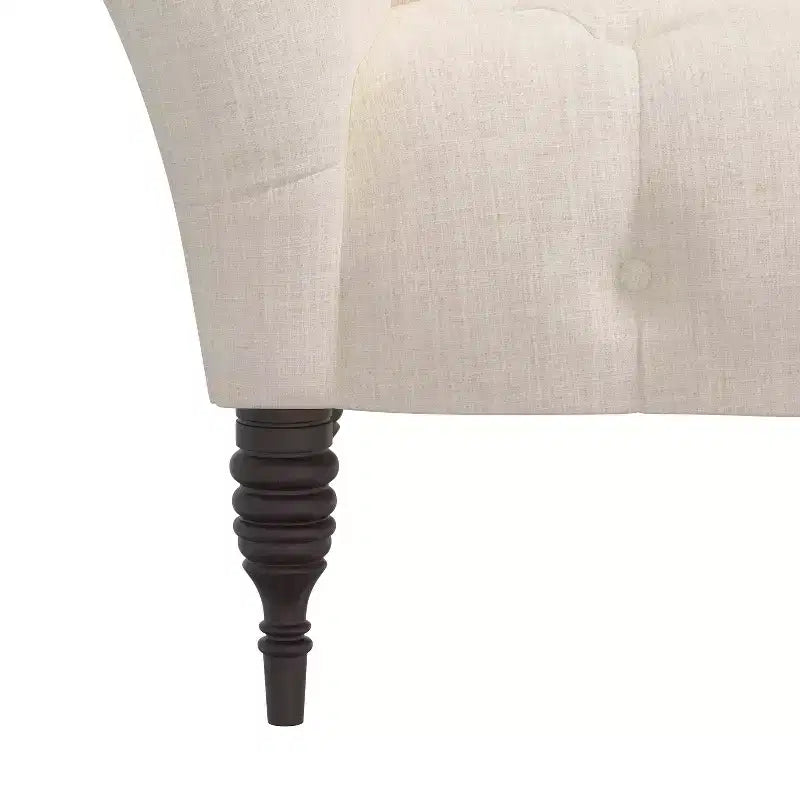 Skyline Furniture Eden Diamond Tufted Chaise: Upholstered Lounge Chair, Wood Legs