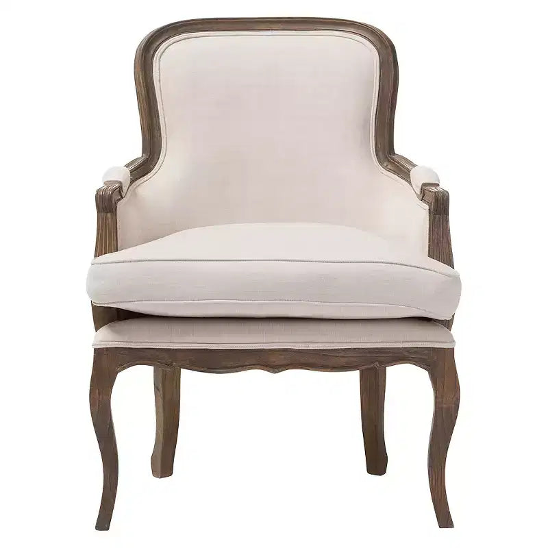 Napoleon Traditional French Accent Chair Ash - Baxton Studio: Cedar Frame, No Assembly, Polyester Upholstery