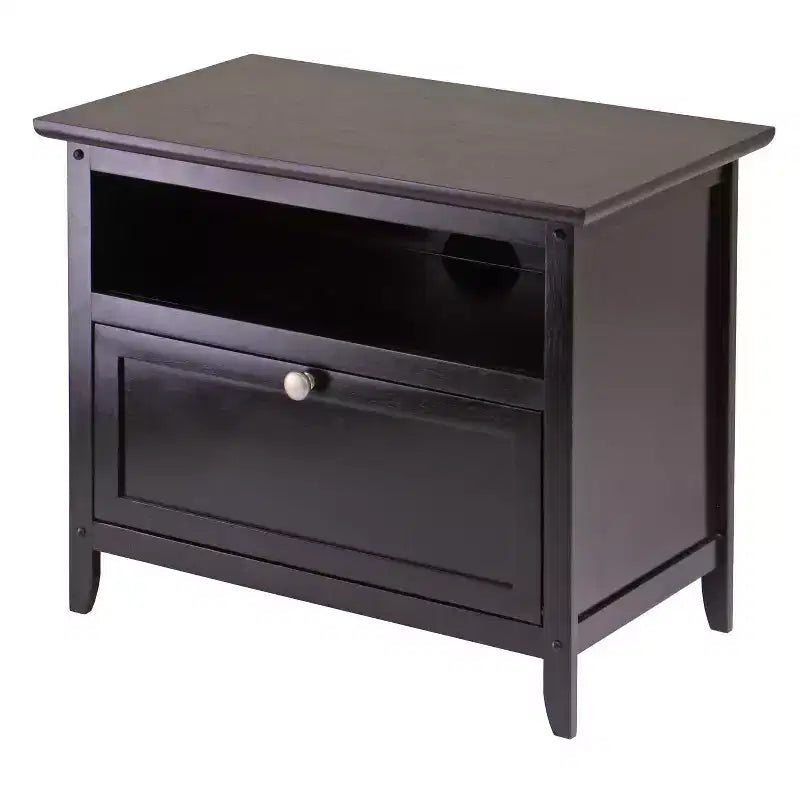 Zara TV Stand for TVs up to 32" Espresso 25" - Winsome: Media Console with Pull-Down Storage Door