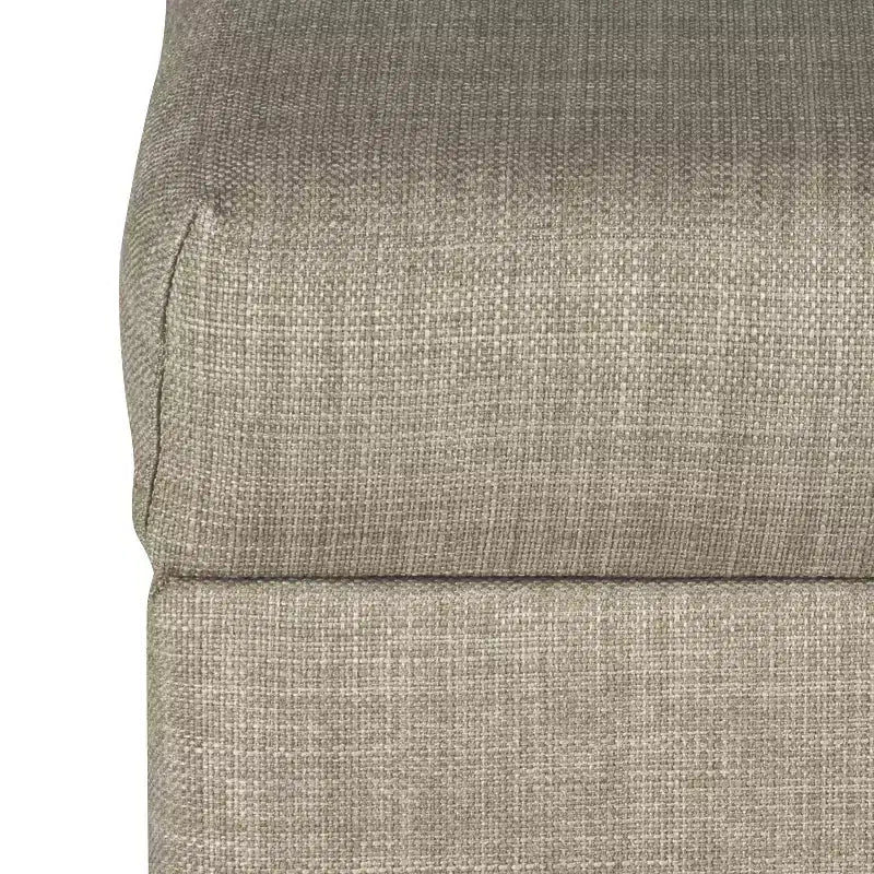 Storage Ottoman Tan - HomePop: Hinged Lid, Bedroom & Living Room Furniture, Rustic Wood Legs