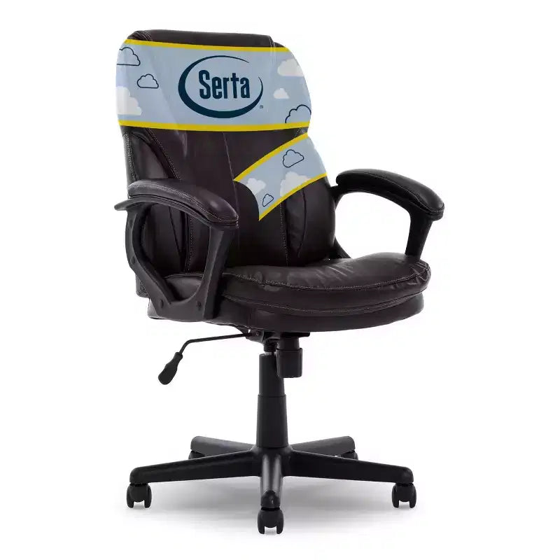 Serta Manager's Chair Roasted Chestnut Brown: Executive Style, Adjustable Height, Swivel, Faux Leather Upholstery