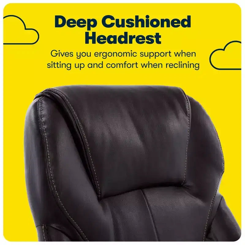 Serta Manager's Chair Roasted Chestnut Brown: Executive Style, Adjustable Height, Swivel, Faux Leather Upholstery