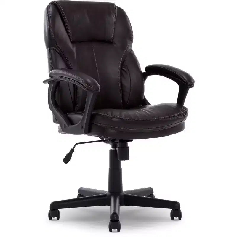 Serta Manager's Chair Roasted Chestnut Brown: Executive Style, Adjustable Height, Swivel, Faux Leather Upholstery