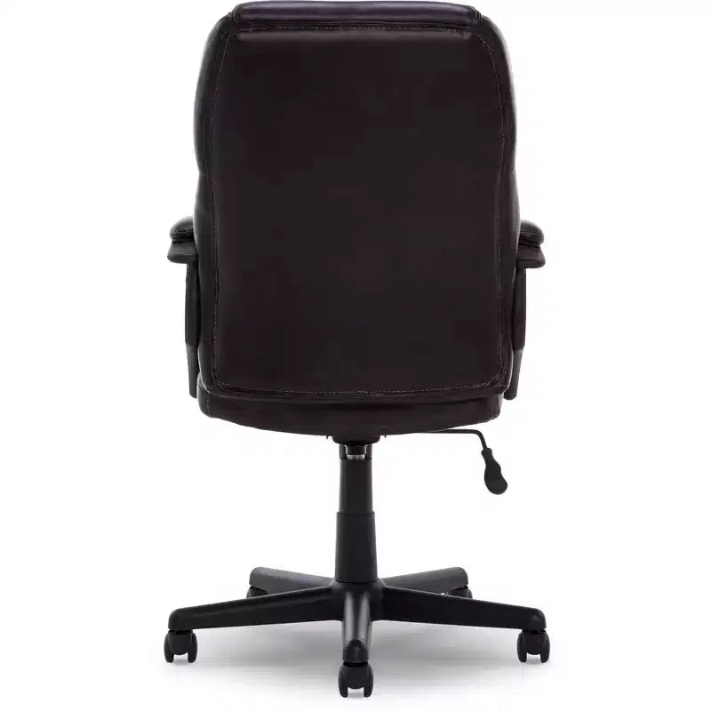 Serta Manager's Chair Roasted Chestnut Brown: Executive Style, Adjustable Height, Swivel, Faux Leather Upholstery