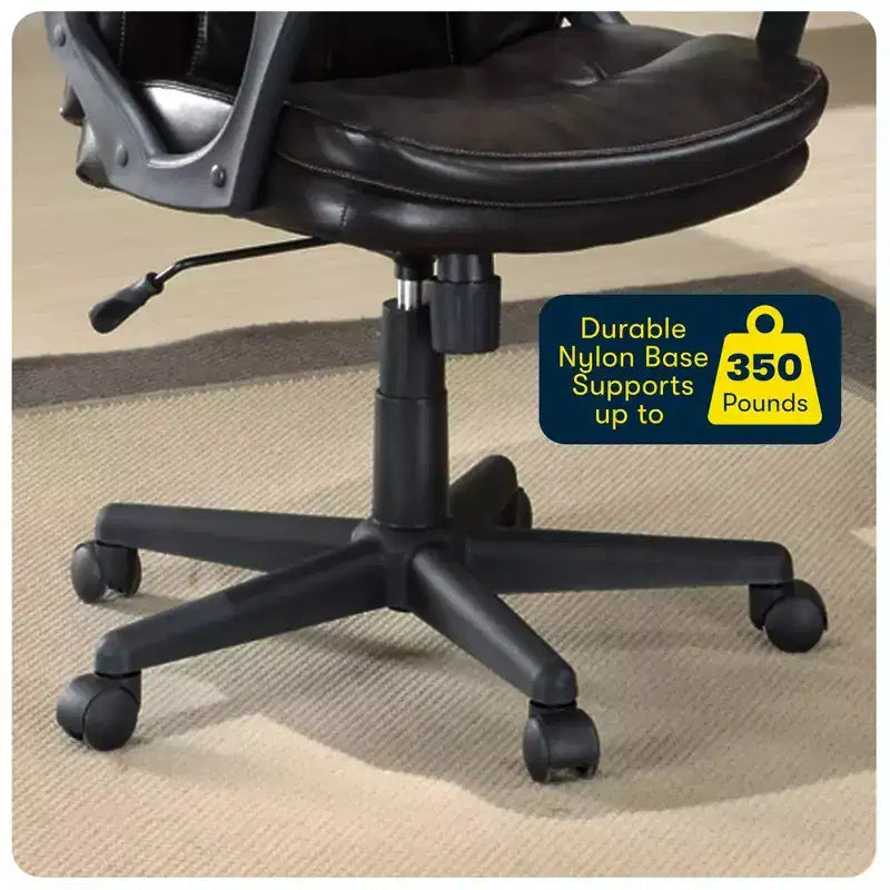 Serta Manager's Chair Roasted Chestnut Brown: Executive Style, Adjustable Height, Swivel, Faux Leather Upholstery