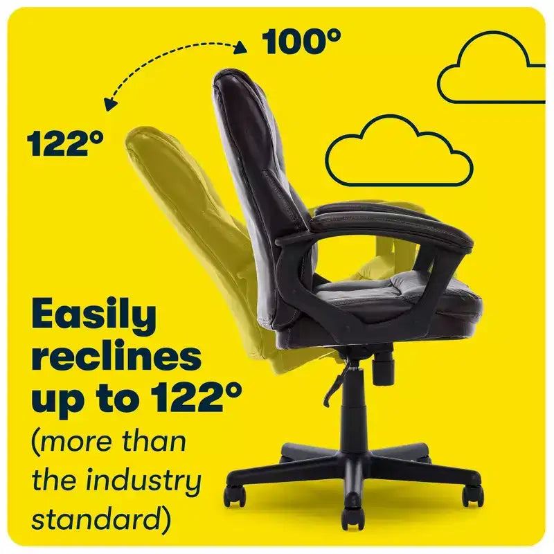 Serta Manager's Chair Roasted Chestnut Brown: Executive Style, Adjustable Height, Swivel, Faux Leather Upholstery