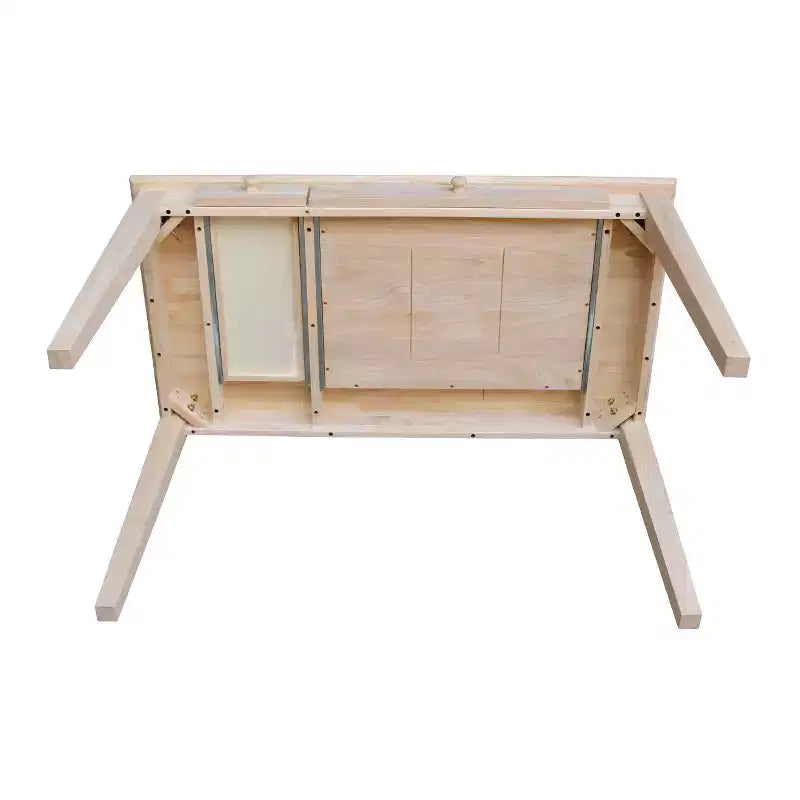 Computer Desk with Flip Down Drawer Unfinished Wood - International Concepts: Solid Parawood, Modern Style, 100lb Capacity
