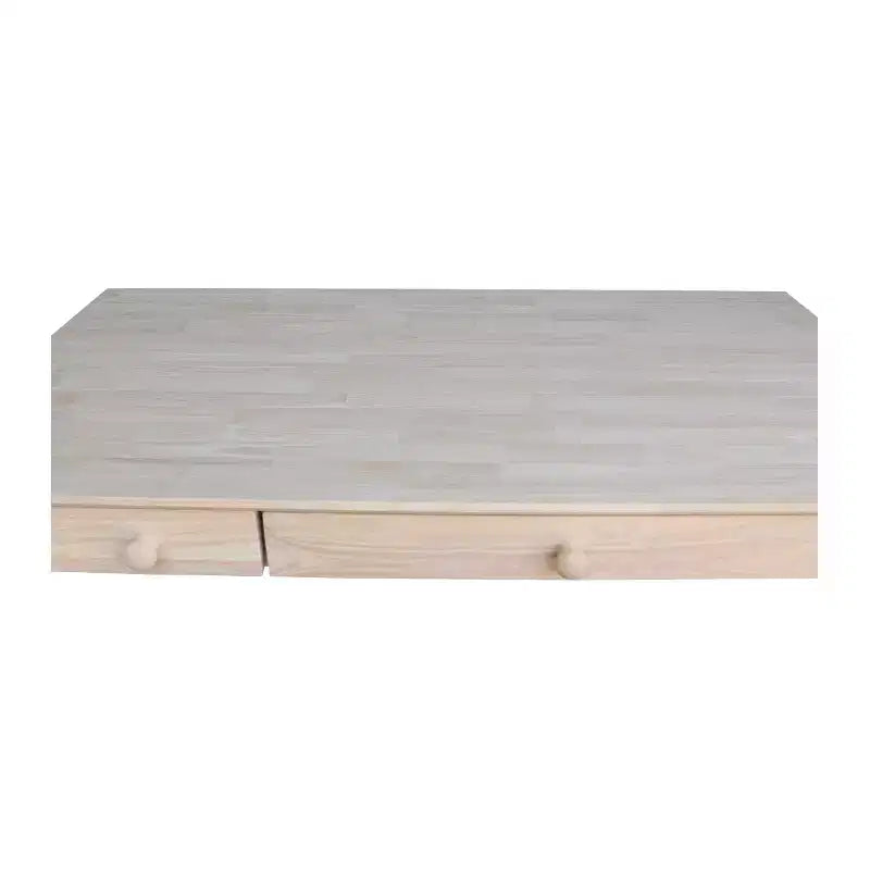 Computer Desk with Flip Down Drawer Unfinished Wood - International Concepts: Solid Parawood, Modern Style, 100lb Capacity
